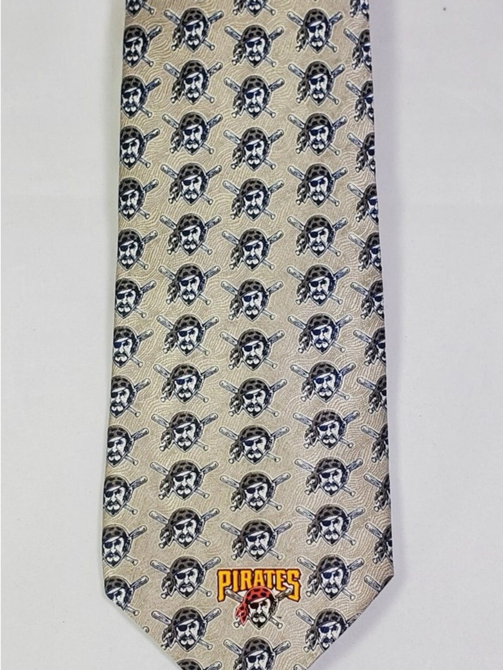 Pittsburgh Pirates Officially Licensed Silk MLB Baseball Tan Necktie